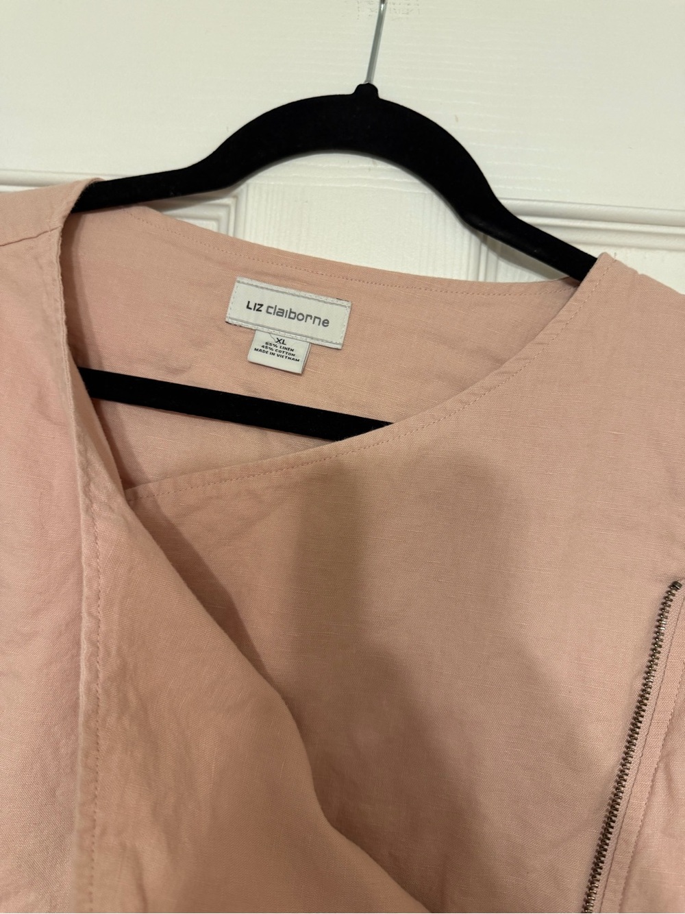 Liz Claiborne Dusty Pink Asymmetrical Zip Utility Jacket - Picture 2 of 7